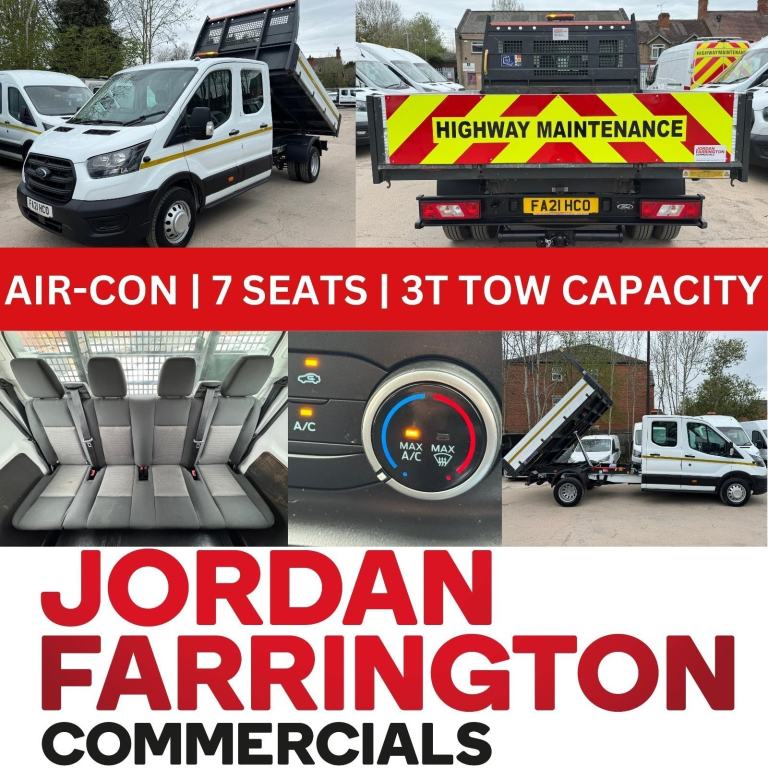 2021 FORD TRANSIT 350 RWD DRW DOUBLE CAB TIPPER**3 TON TOWING CAPACITY**AIR-CON