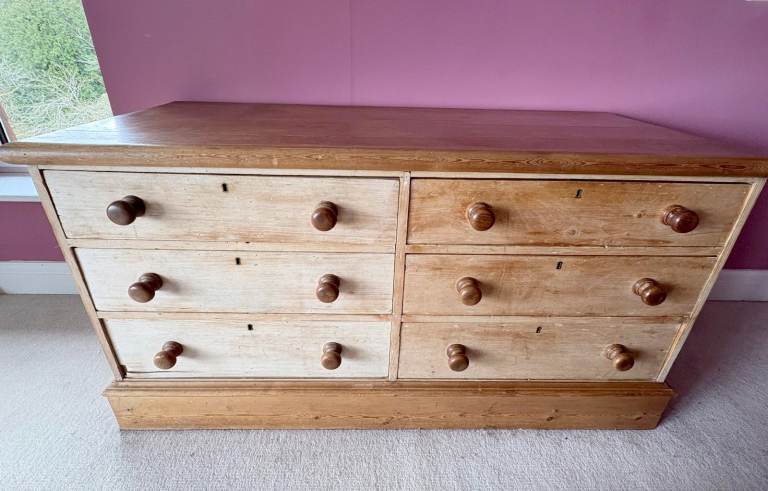 Antique Wooden Wood CHEST OF DRAWERS Pine Bedroom storage unit