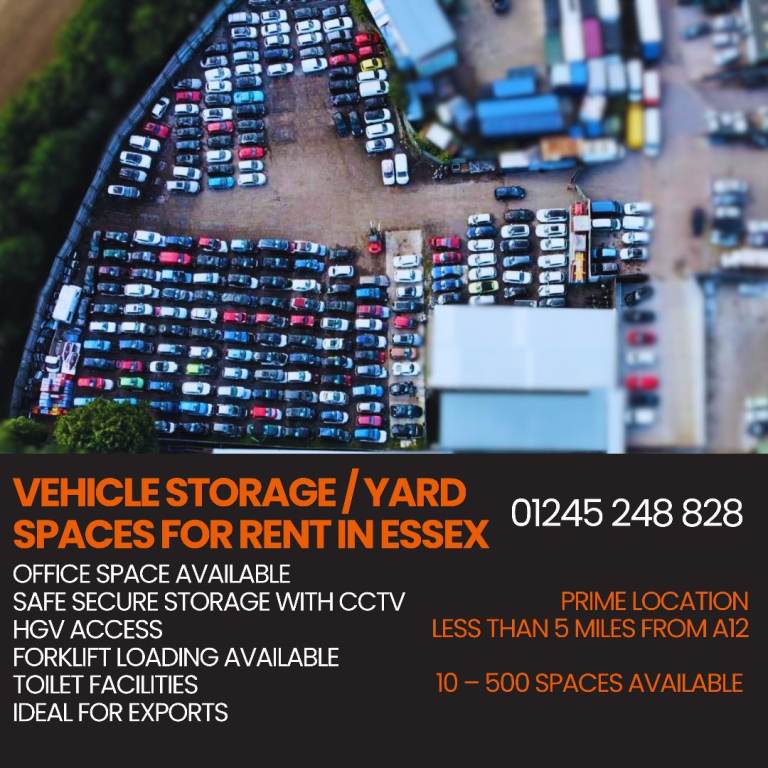 Breakers Yard Vehicle Storage / Yard Spaces Available in Essex CM1 3QL