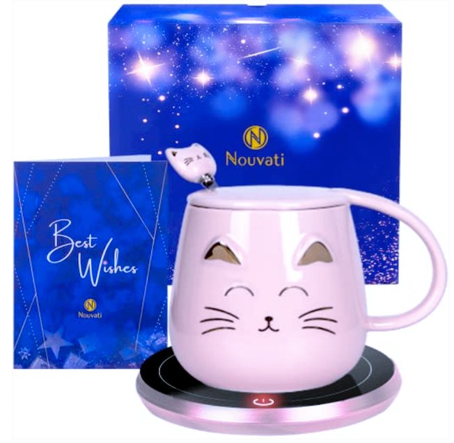 Nouvati Pink Cat Mug Warmer Set - New, Excellent Heating