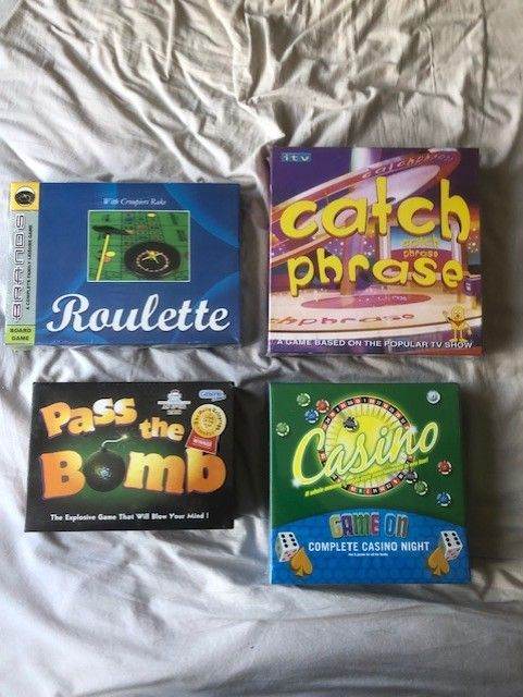 Board games (4). Brand new unopened, £5 each, will sell separately.