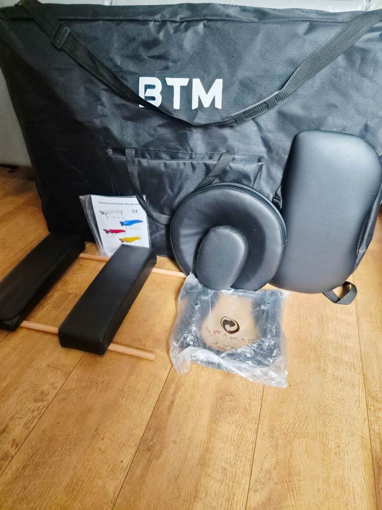 Brand New Black Massage Table + Carry Case + Accessories New Without Box