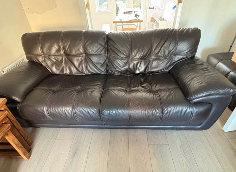 Free - Leather Sofa plus footstool 
