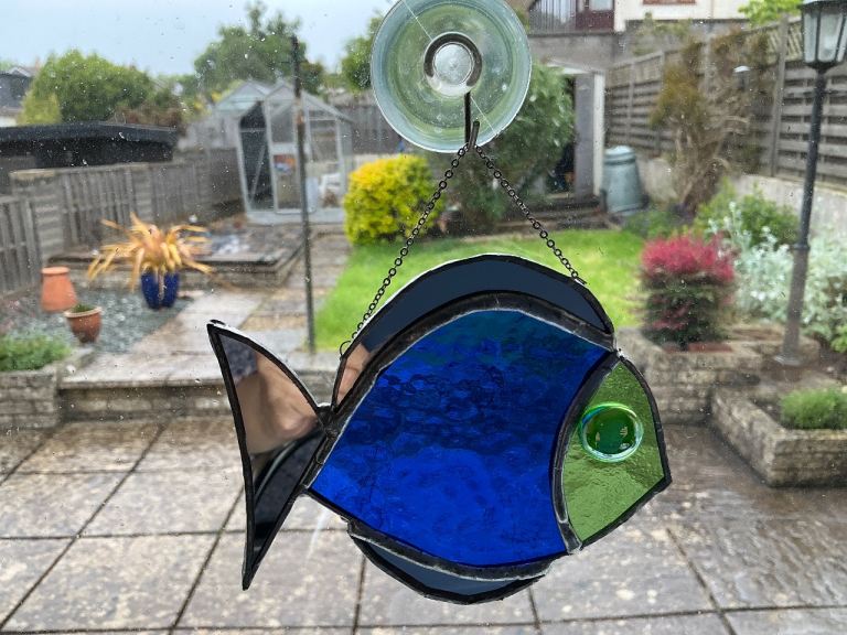 STAINED  GLASS  FISH SHAPE