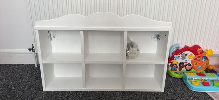 White Six-Compartment Storage Unit – Good Condition