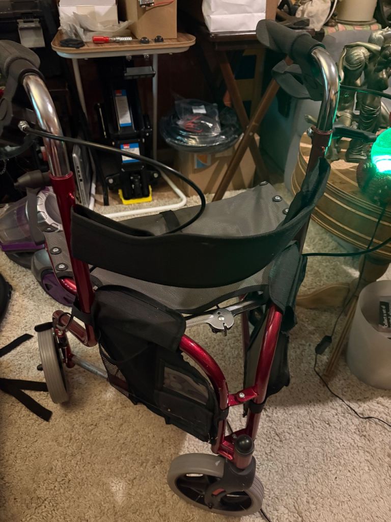 Red Mobility Walker with Seat and Storage – As New