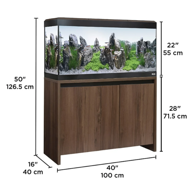 FLUVAL 200 L Aquarium Tank (full set with oak cabinet) ** 4 months old **
