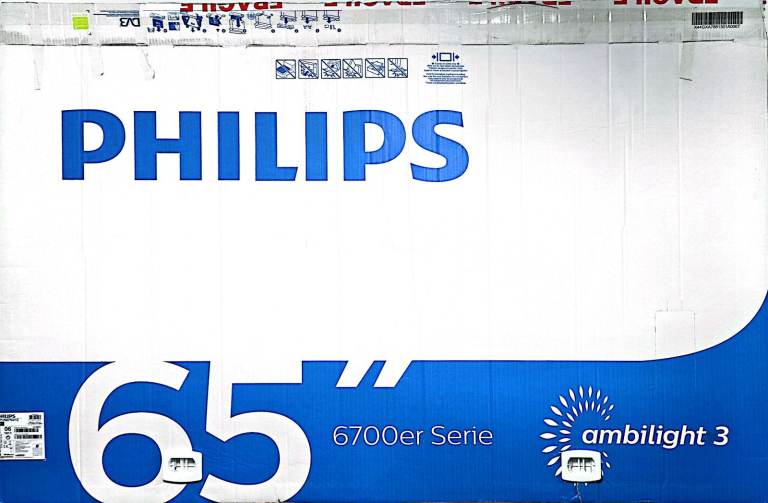 Mint 65inches Philips 4K UltraHD Ambilight Smart TV with remote control and original box.