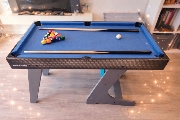 Kids/Junior Folding Pool Table with Cues and Balls - Hy-Pro