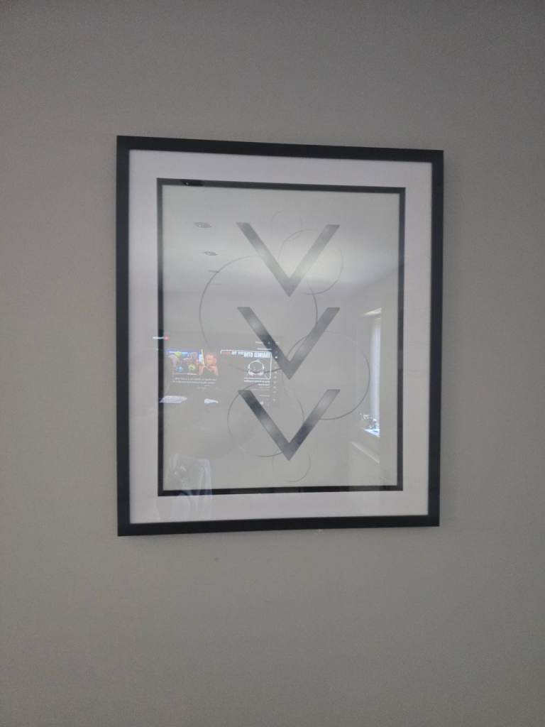 Modern Geometric Wall Art Prints in Black Frames – Good Condition