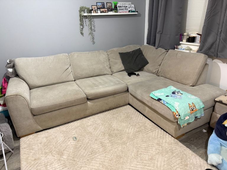 Large grey corner sofa 