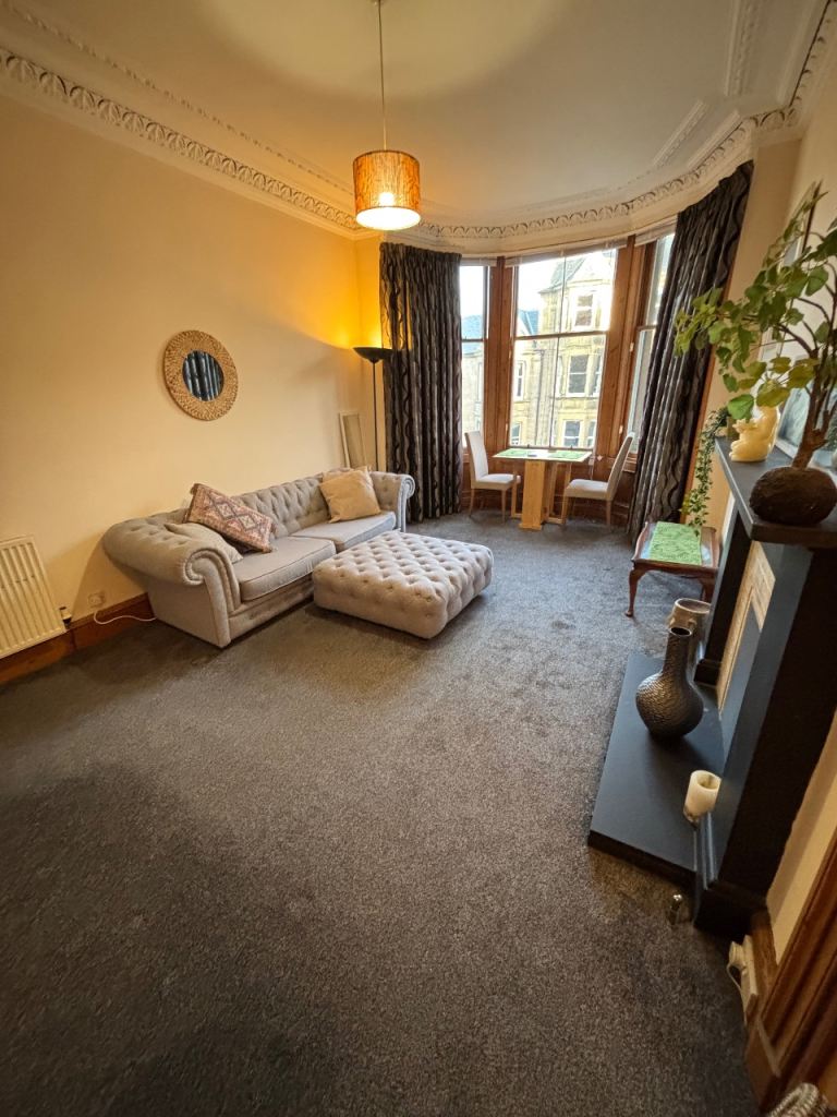 Whole 2 double bed flat to rent, Morningside, £1450 per month, from 9 April.