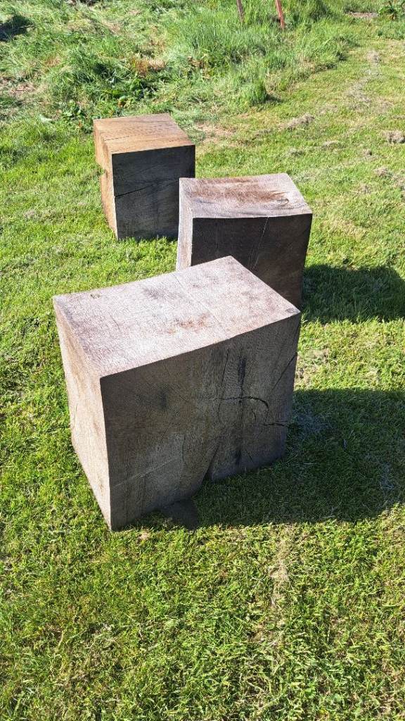 Rustic oak blocks/seats
