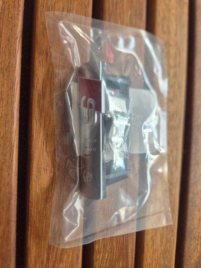 Genuine Audi S Line Badges Silver & Red Made in Germany – New Old Stock