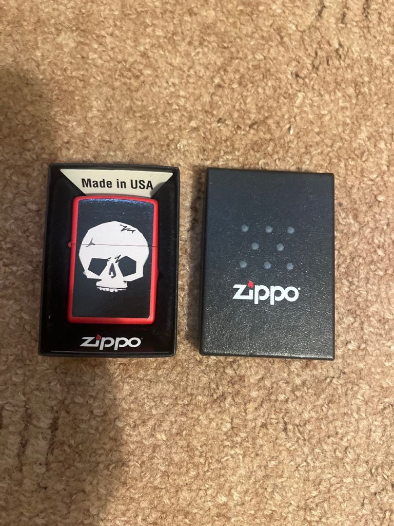New Zippo Lighter with Skull Design – Made in USA