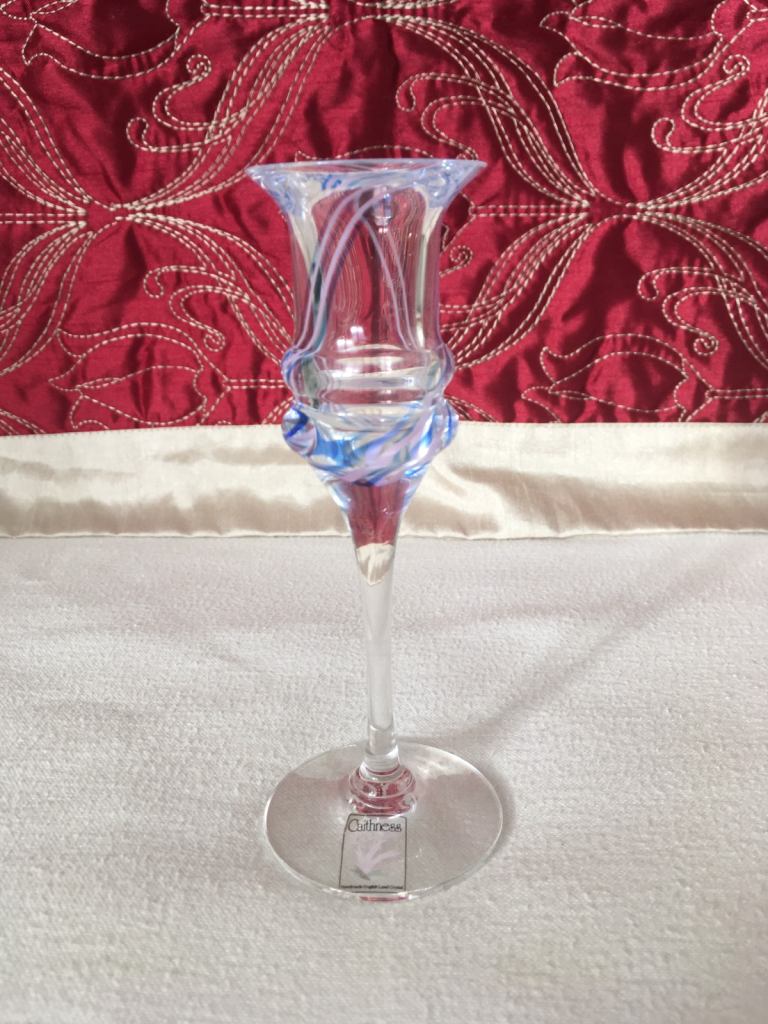 Caithness Studio Glass Handmade Lead Crystal Candle Holder Collectable