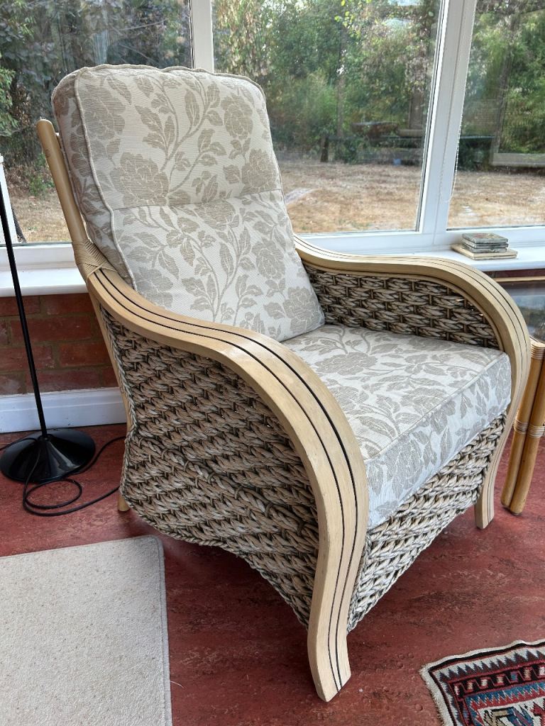 Pair of quality Conservatory Armchairs – High Back Comfort