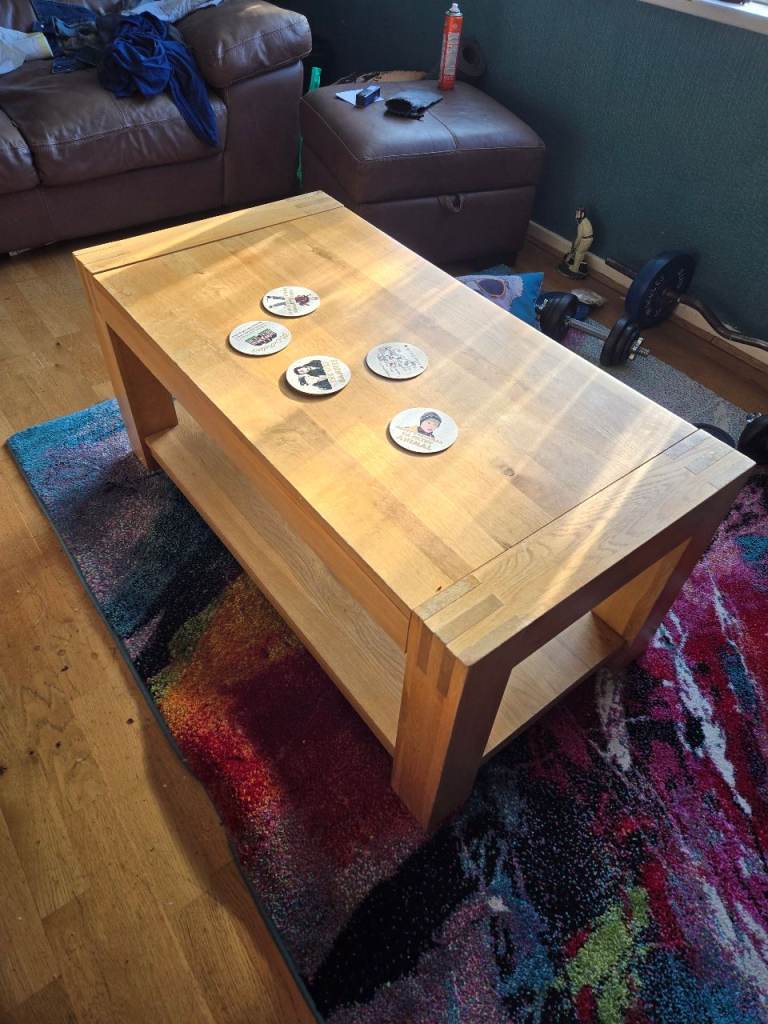 Solid oak coffee table