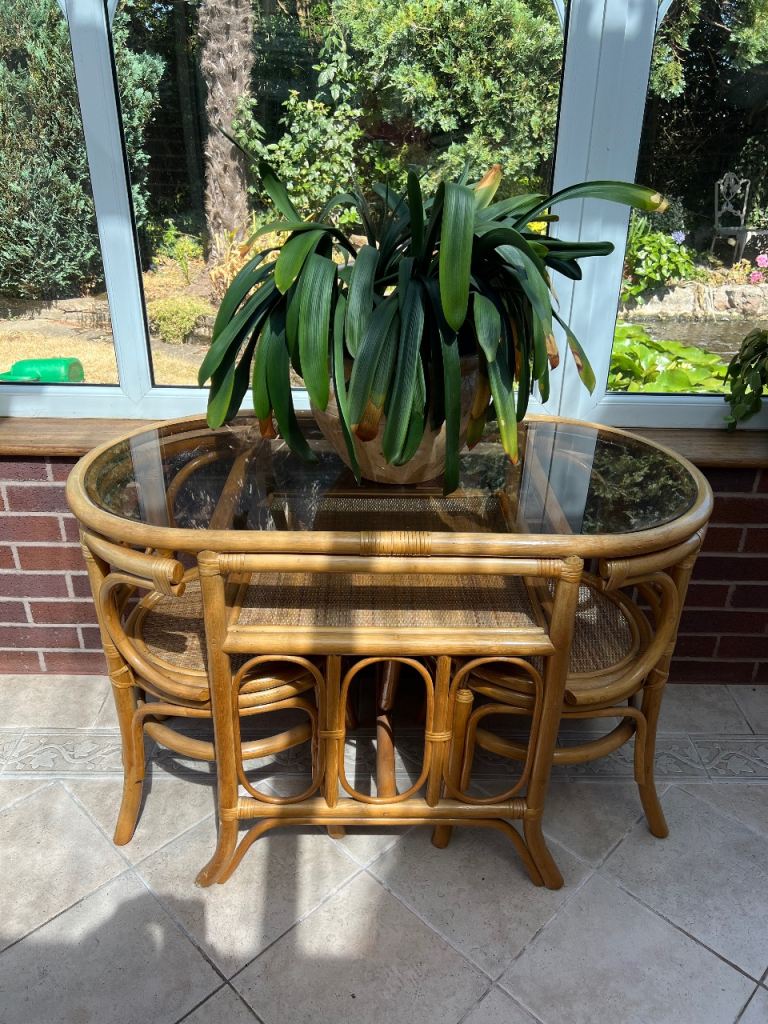 Conservatory Cane Table and Chairs