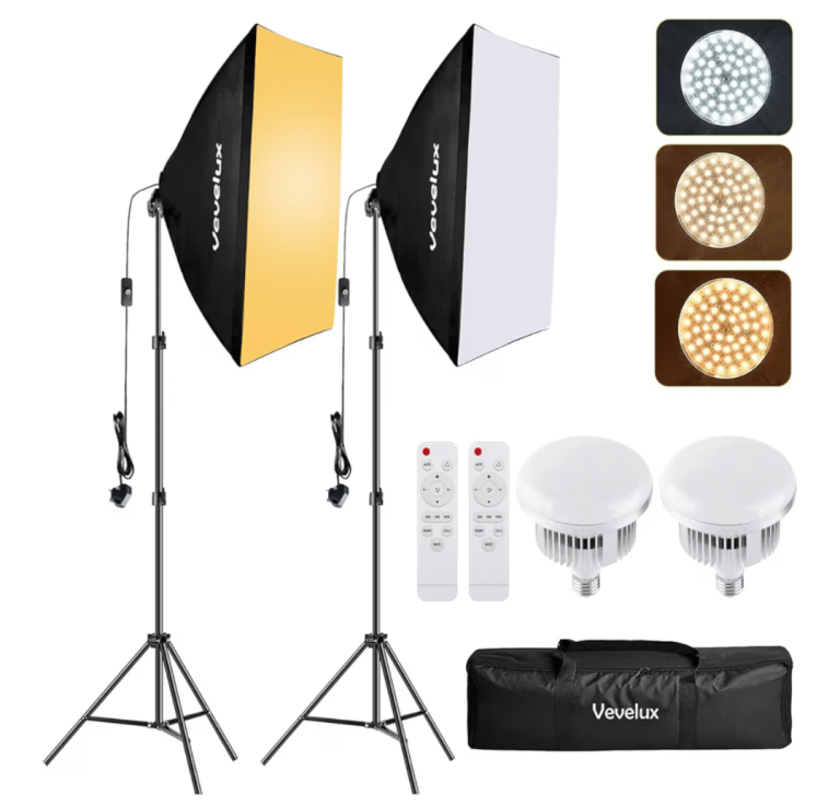 New set of two adjustable softbox lighting kit