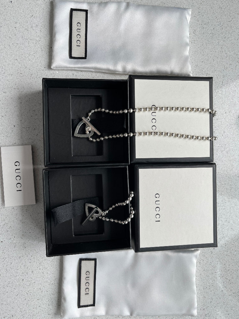 Gucci Toggle Heart Necklace & Bracelet Jewellery Set