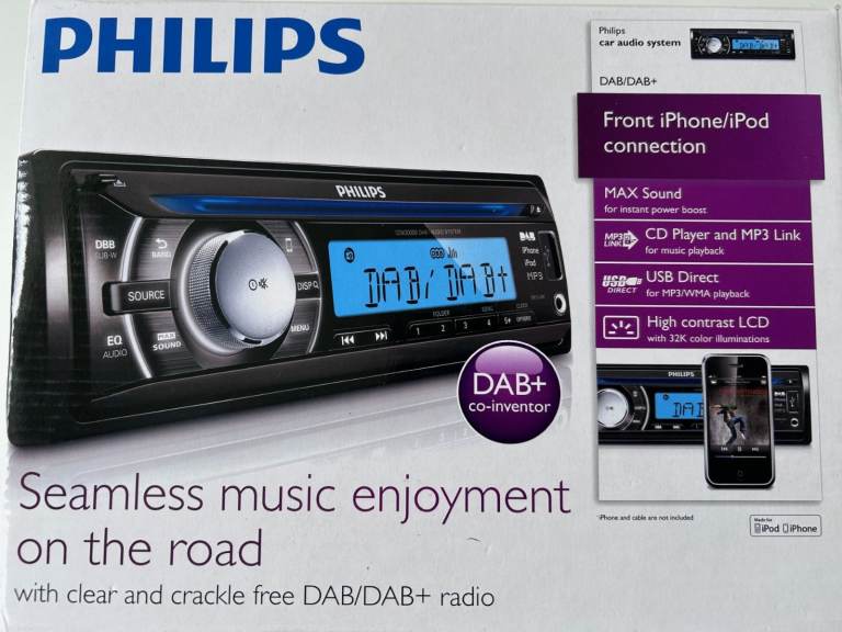 Phillips car stereo DAB/DAB+ CD USB Aux radio (unused - still in box)