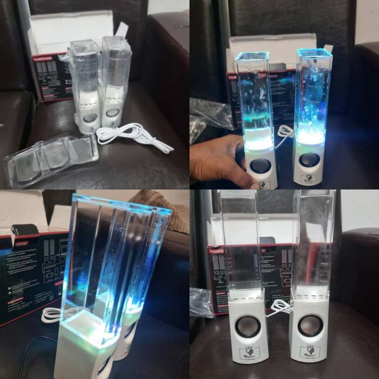 WATER SPEAKERS SPECIALLY MADE FOR DESKTOP OR LAPTOPS, AUX AMAZING SOUND BRAND NEW