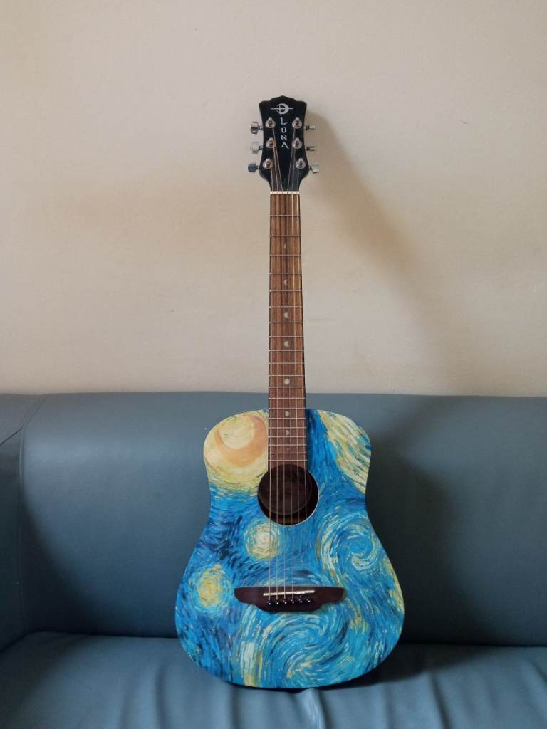 Acoustic guitar - Luna  Starry night design (Van Gogh)