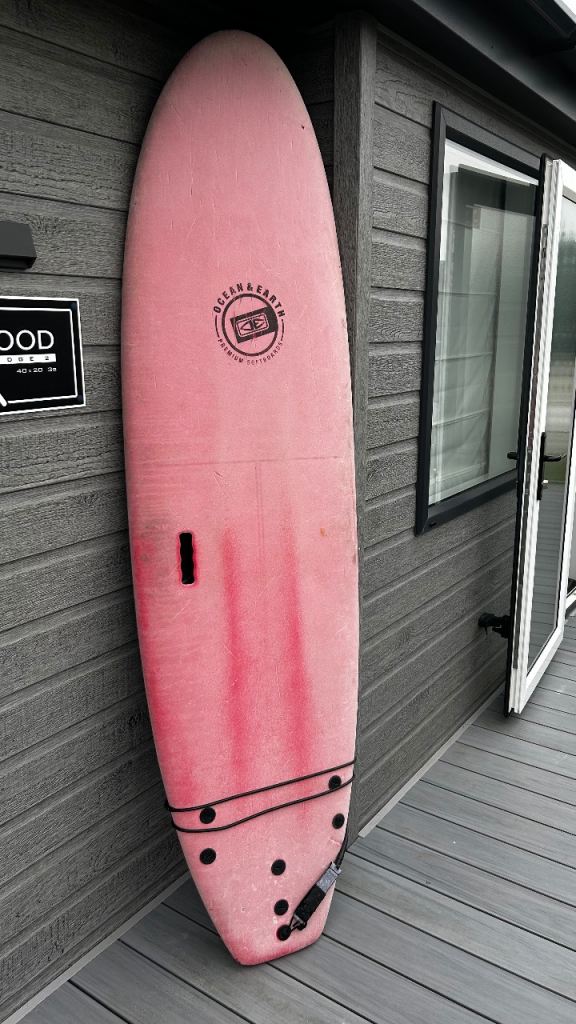 Used Ocean & Earth Softboard Surfboard - Pink, Fair Condition