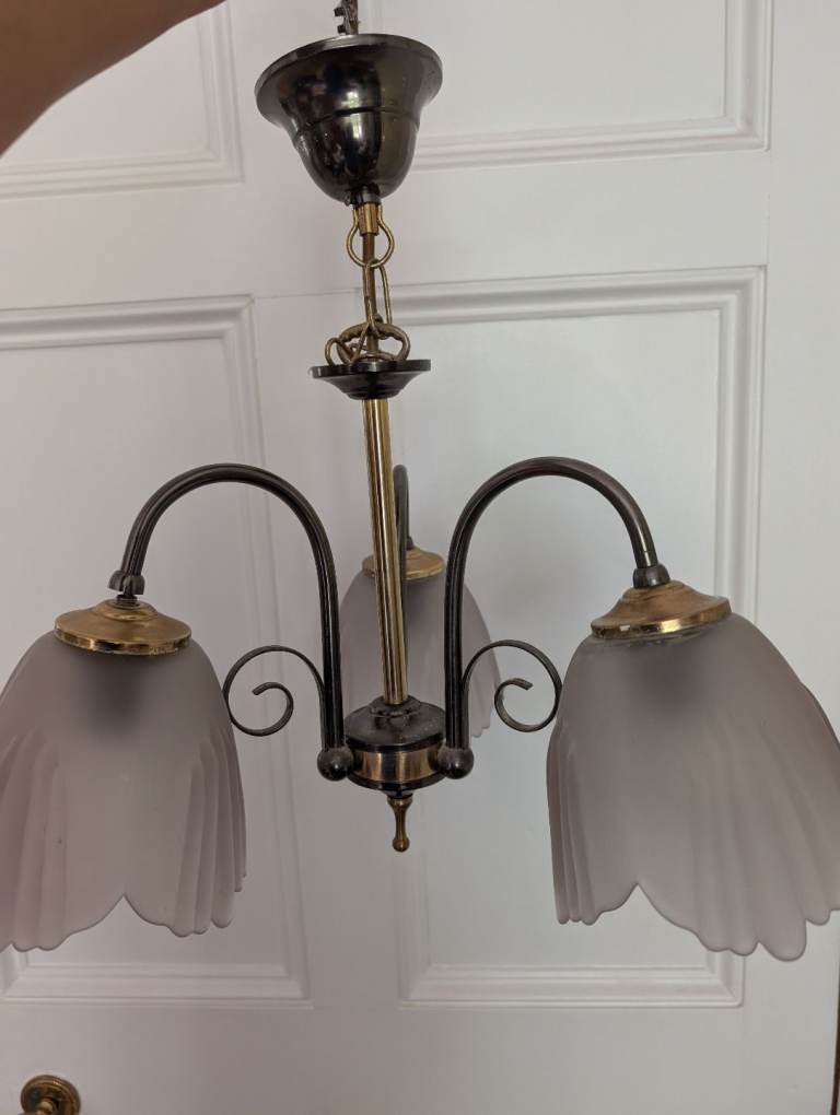 3 arm Ceiling light in bronze and gold