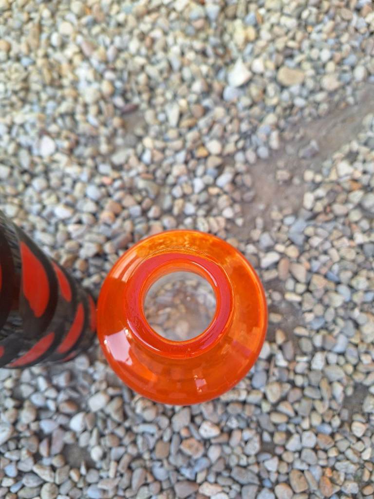 2 x decorative vases - Black/Red (tall) and Clear/Orange | in York ...