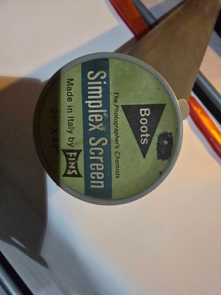 Vintage Boots Simplex Projector Screen With Stand Original Case all complete excellent cond