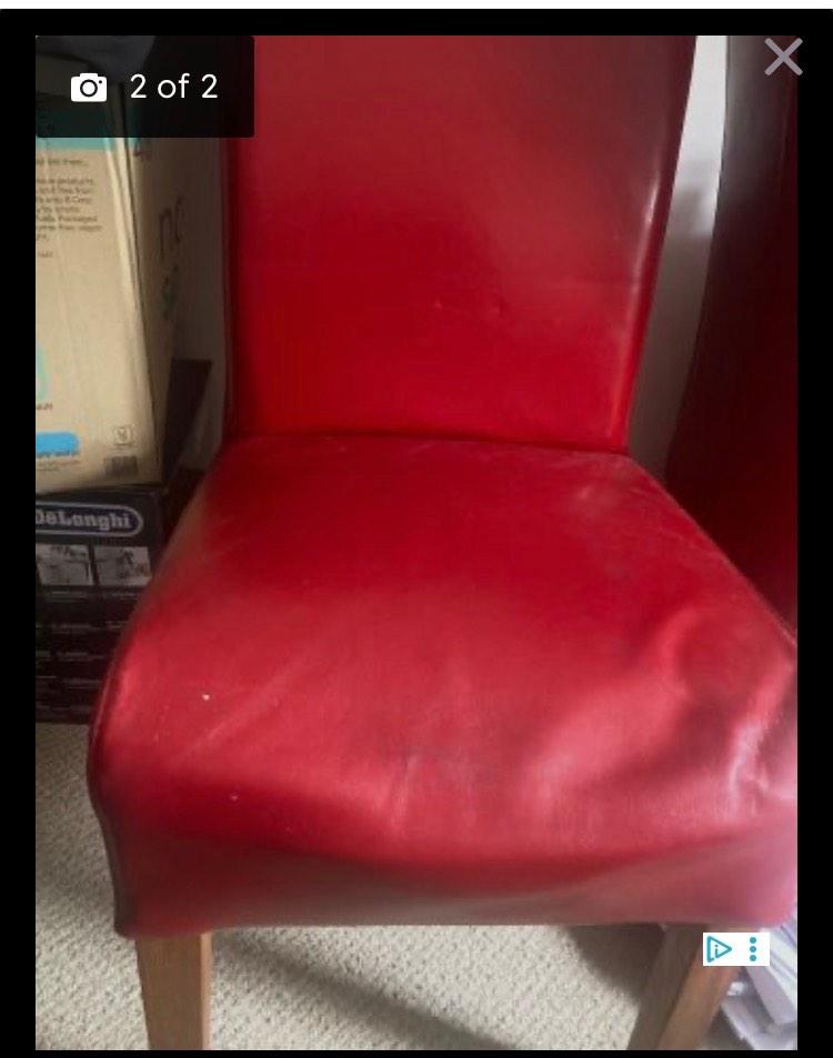 Leather dining room table chairs 2 