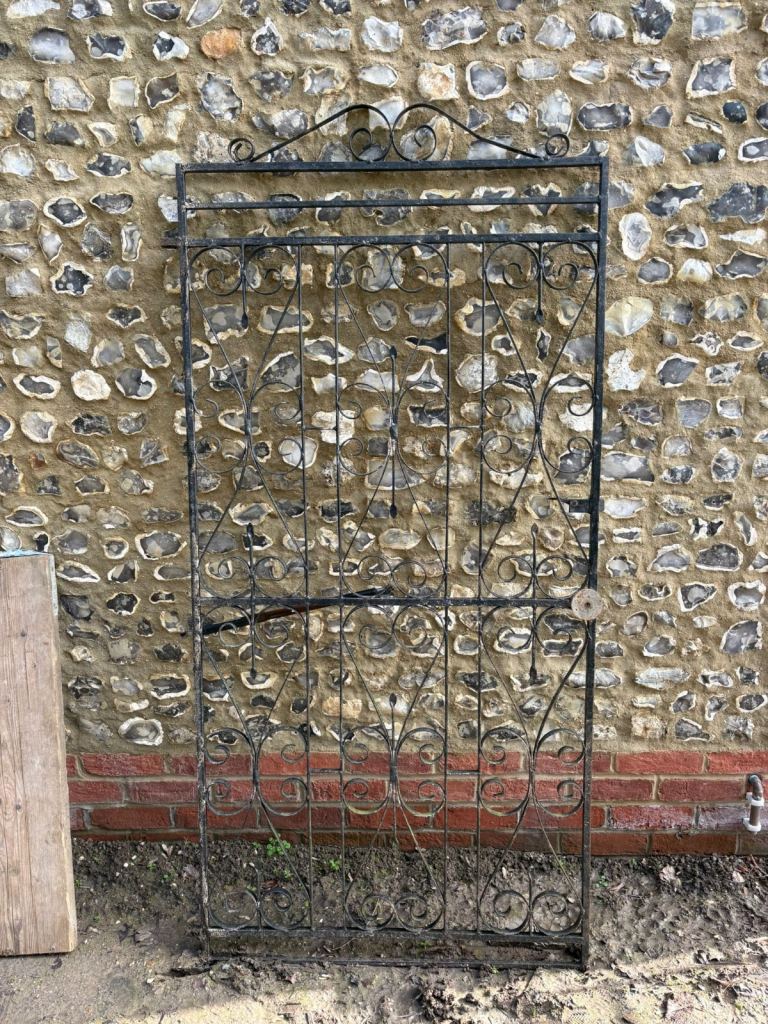 traditional wrought iron pedestrian garden gate