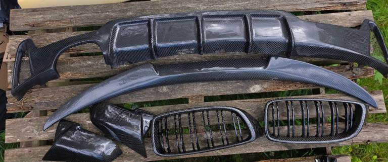 BMW F33 F32 4 SERIES CARBON FIBRE BUNDLE- SPOILER-GRILL-MIRROR COVERS DIFFUSER