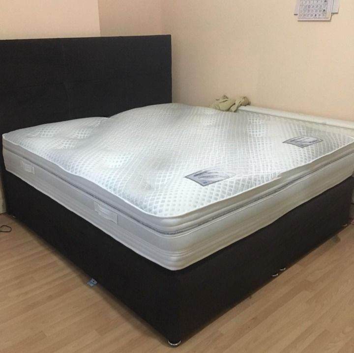 ]] DIVAN BED - 6ft Super King Size Fabric Bed With Mattress - BRAND NEW COD Free Delivery ]]