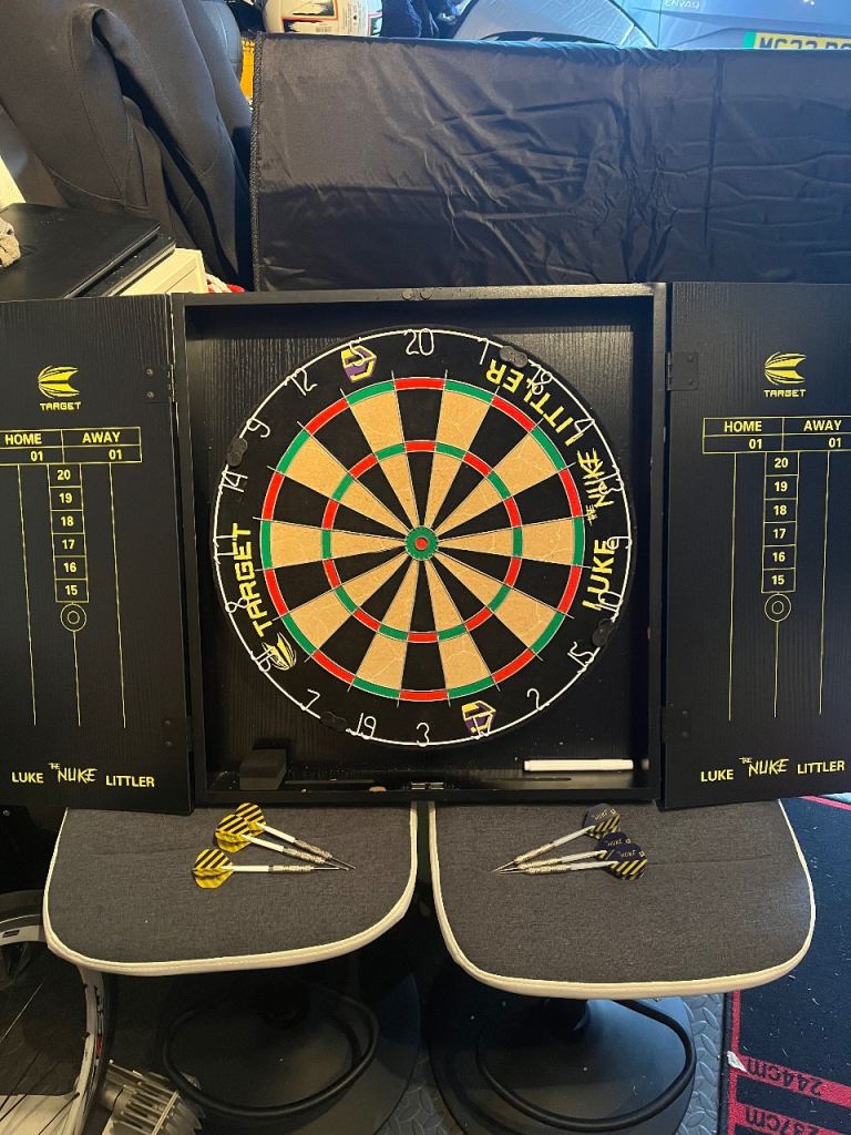 Target Luke Littler The Nuke Dartboard Cabinet Set with Darts