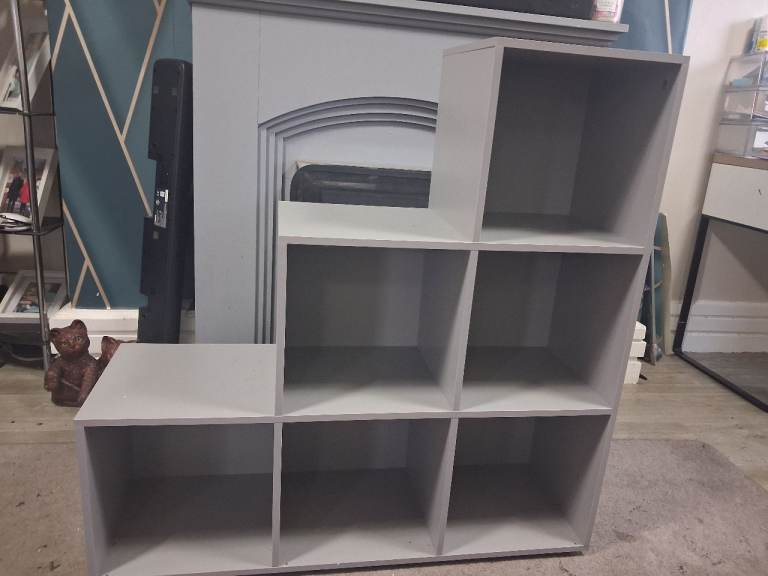 Grey cube storage unit 