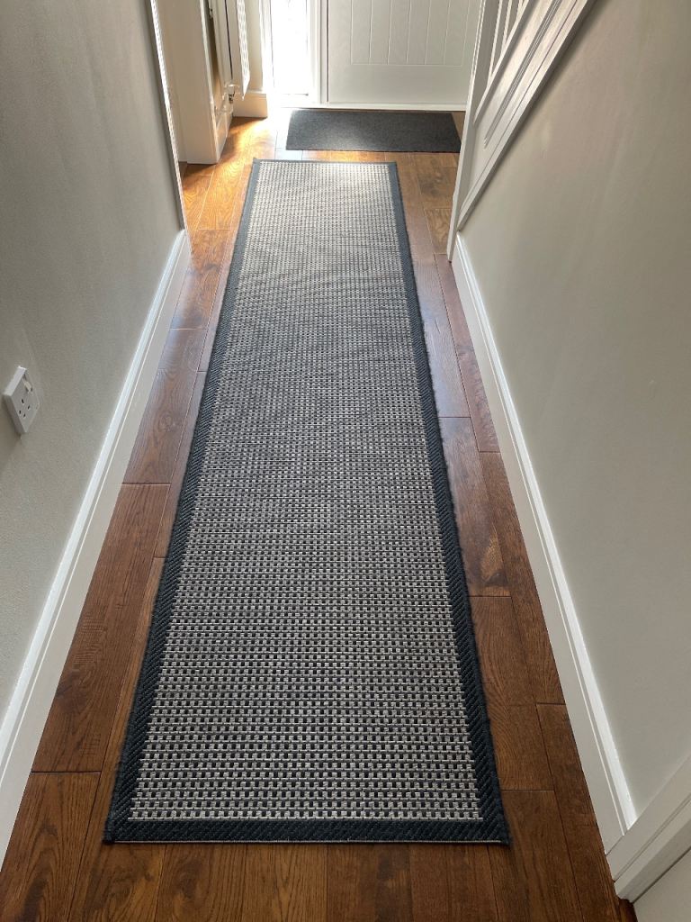 Long Grey Hallway Runner Rug – excellent condition 