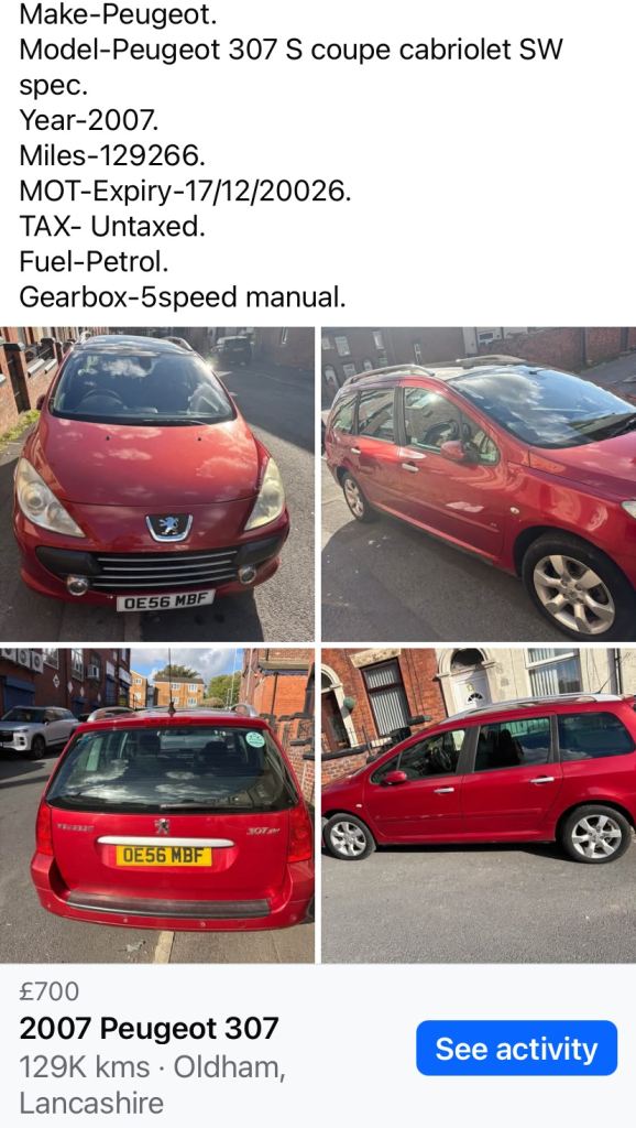 Peugeot, 307, Estate, 2006, Manual, 1587 (cc), 5 doors