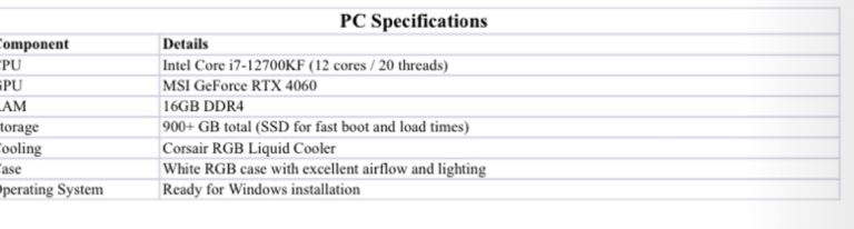 Gaming PC – i7 12700KF / RTX 4060 / 16GB DDR4 / 900+GB Storage – Open to Negotiation