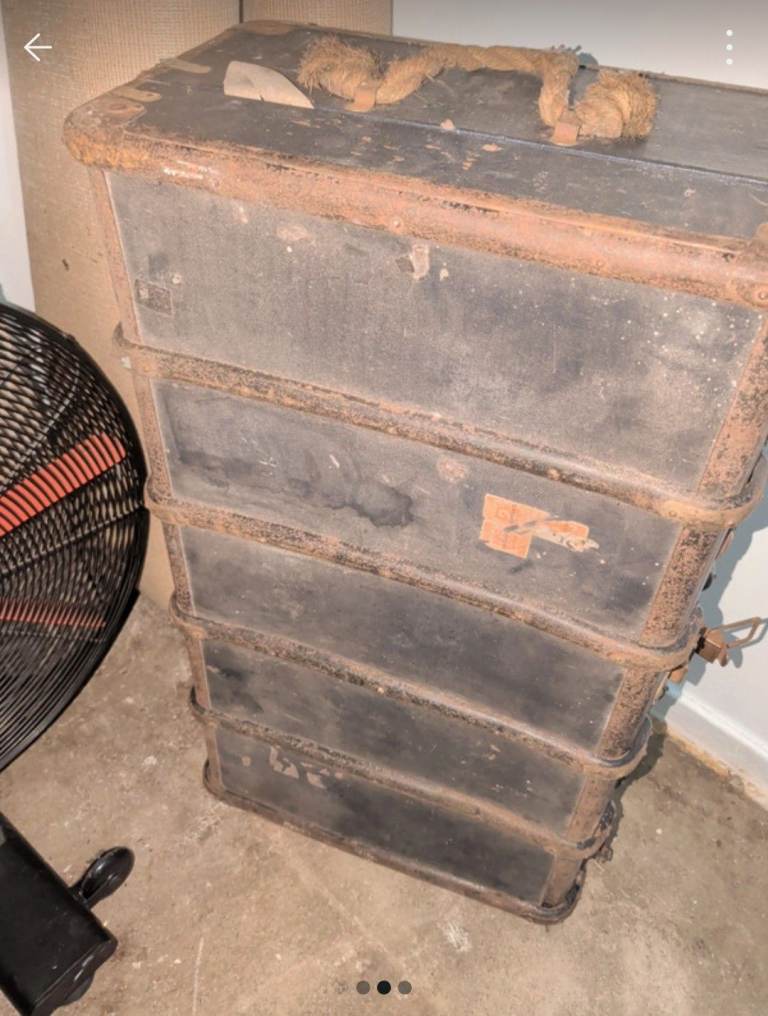 Large Vintage Steamer Trunk - Metal & Wood | in Carlisle, Cumbria | Gumtree