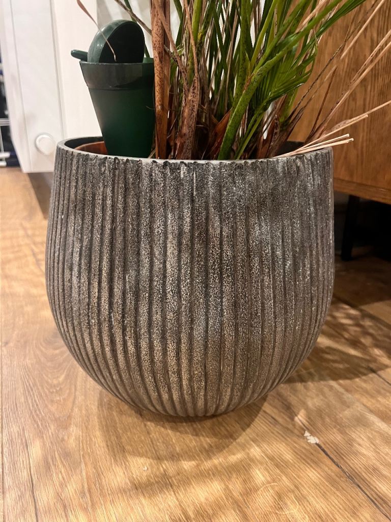 Grey plant pot