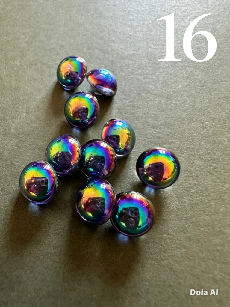 20xIridescent Rainbow Coloured Buttons - Craft Supplies