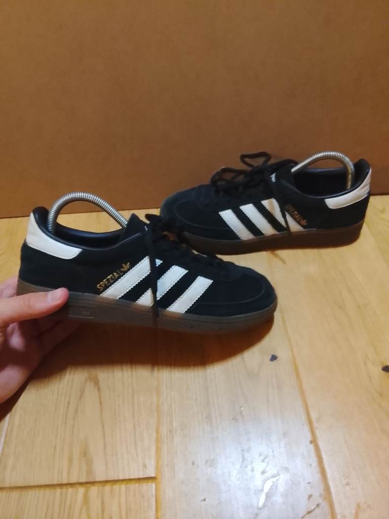 Classic Adidas Spezial Trainers – Black Suede with White Stripes