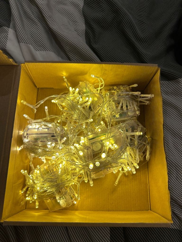 Battery powered fairy lights. 7 sets with batteries never used  