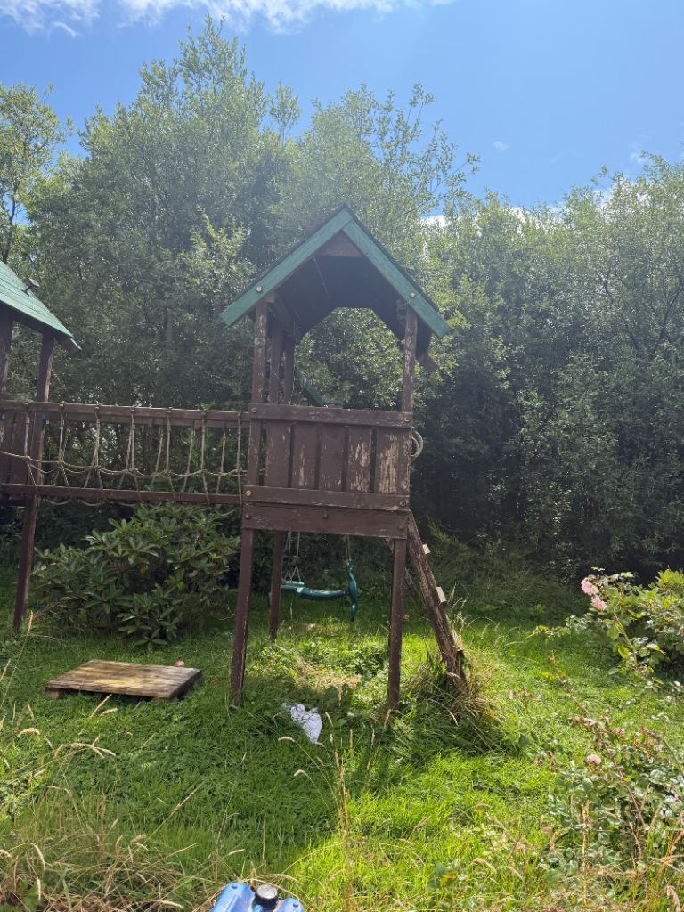 Wooden Kids' Climbing Frame & Swing Set – Fair Condition