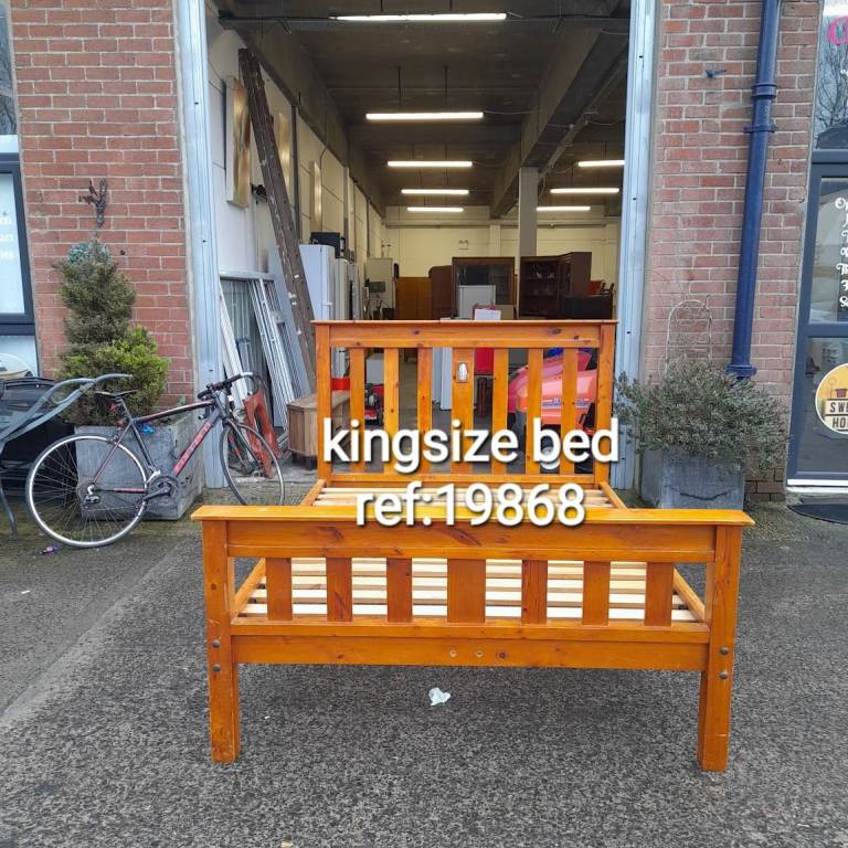 Solid wood king size bed frame,