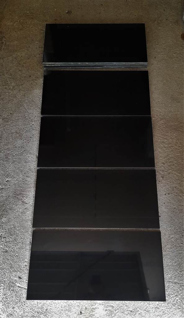 11 Black Ceramic Wall or Floor Tiles 60 X 30 X 1 cm (600 X 300 X 10 mm)