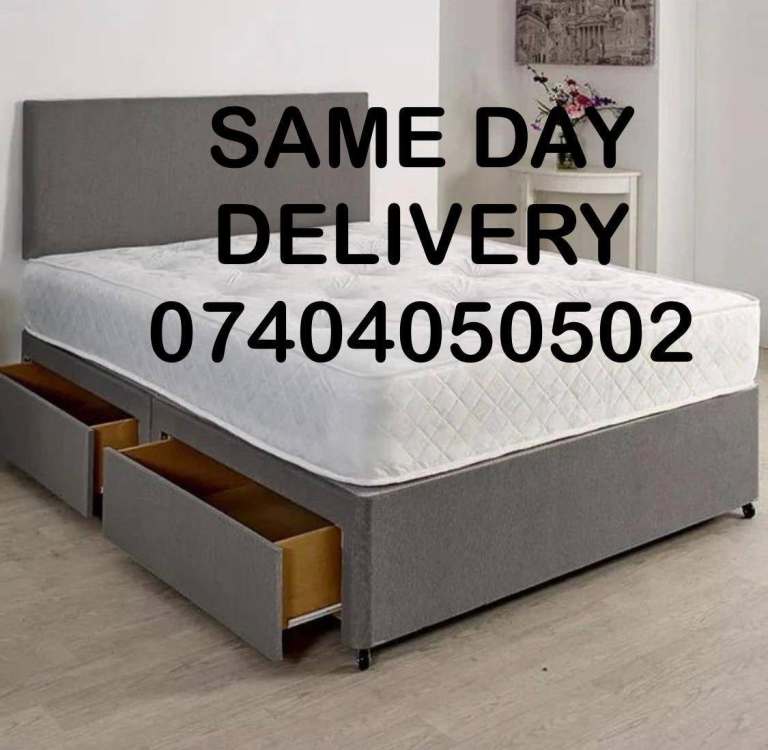 {-}DOUBLE DIVAN BED AND MATTRESS